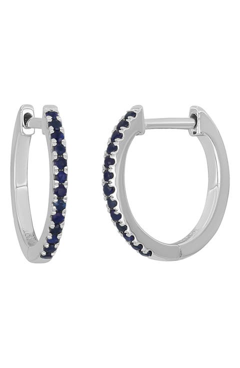 El Mar Sapphire Huggie Hoop Earrings (Online Trunk Show)