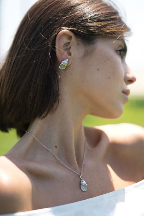 Classicharms Lexi Crystal Seashell Stud Earrings In Metallic