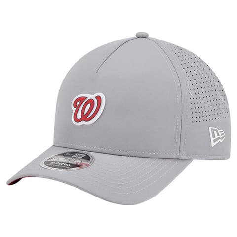 Men's New Era  Gray Washington Nationals Micro Logo 9FORTY M-Crown A-Frame Adjustable Hat