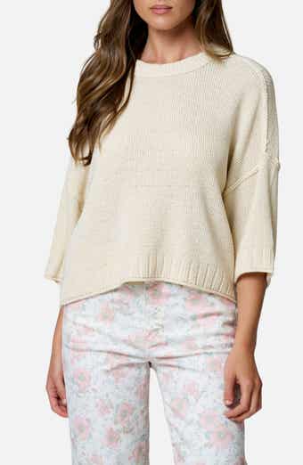 Raw Edge Drop Shoulder Sweater