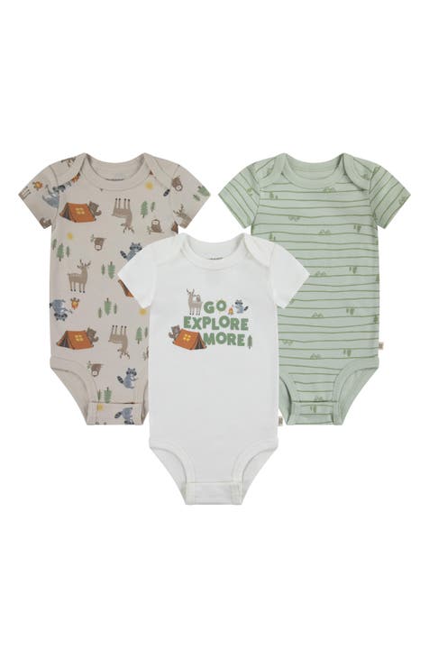 Assorted 3-Pack Organic Cotton Bodysuits (Baby)