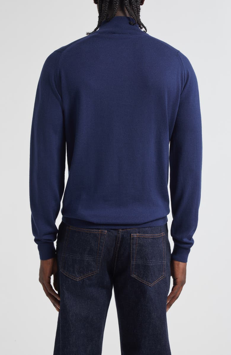 John Smedley Men's Tapton Half Zip Merino Wool Sweater, Alternate, color, Hemingway Blue