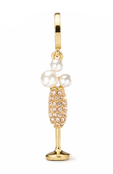 champagne charm pendant necklace