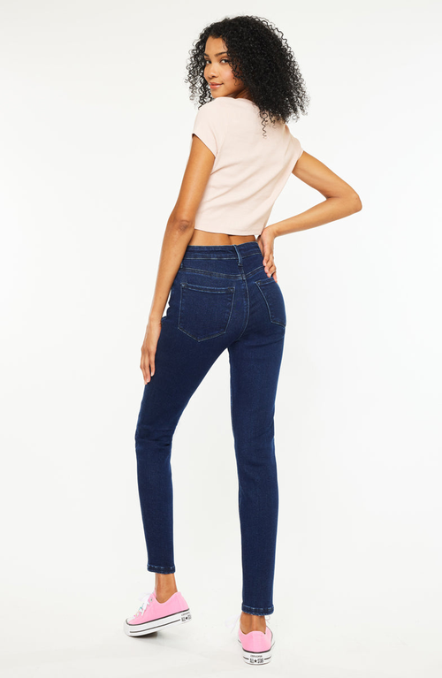 Kancan Bev High Rise Ankle Skinny Jeans In Dark Wash