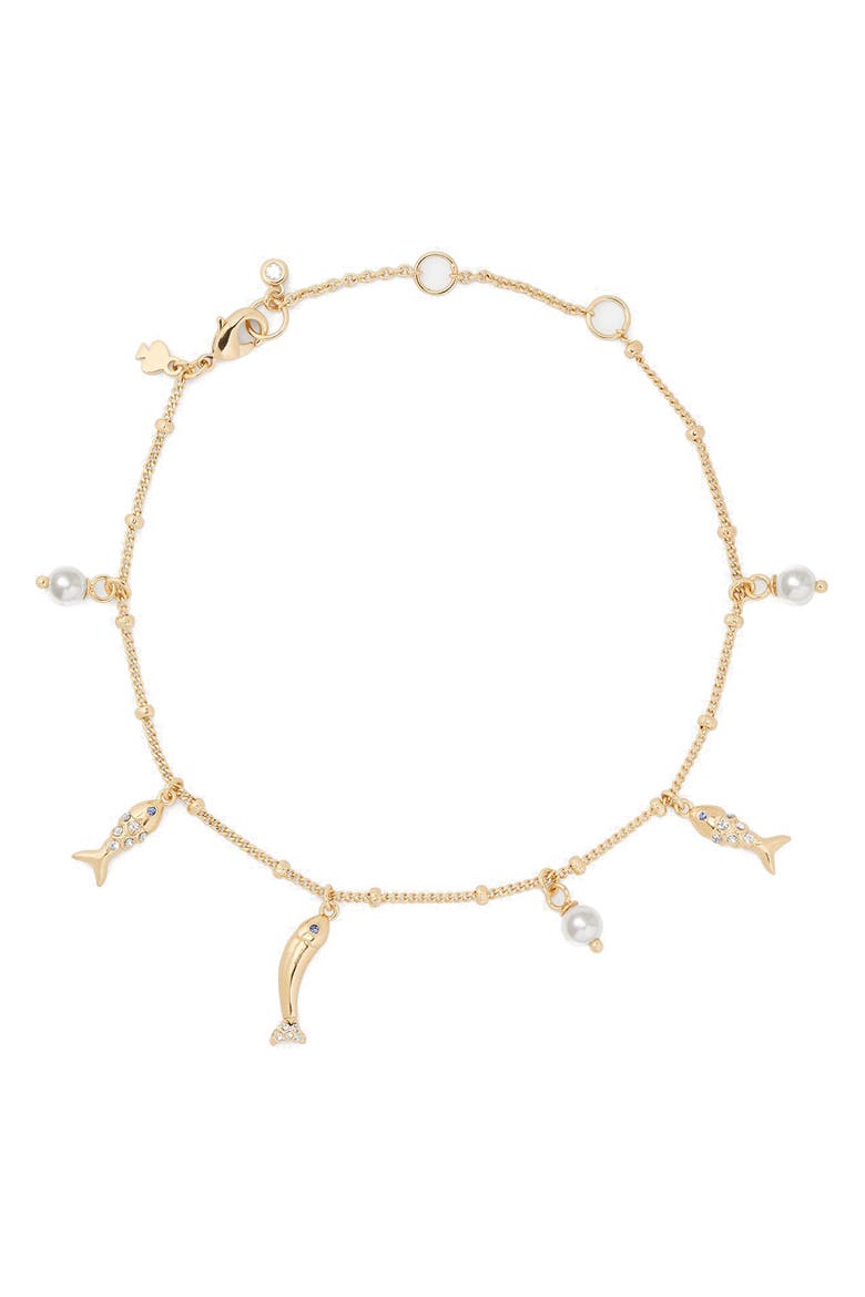 summer daze fish charm anklet, Main, color, CREAM MULTI