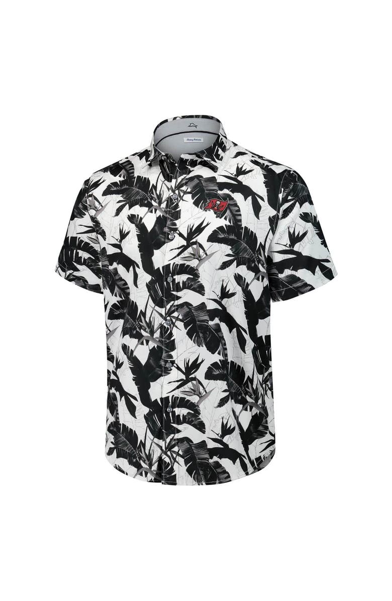 Tommy Bahama Men's Tommy Bahama Black Tampa Bay Buccaneers Sunnyvale Blooms Camp Button-Up Shirt, Alternate, color, Black