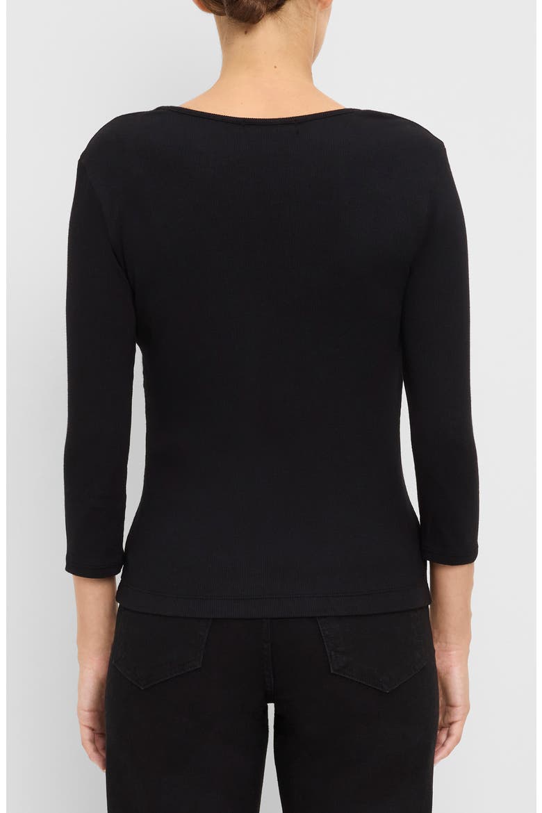 Callie V-Neck T-Shirt, Alternate, color, BLACK
