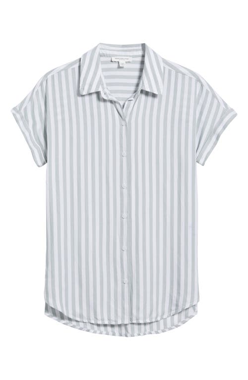 BEACHLUNCHLOUNGE BEACHLUNCHLOUNGE KENZIE STRIPE SHORT SLEEVE BUTTON-UP SHIRT