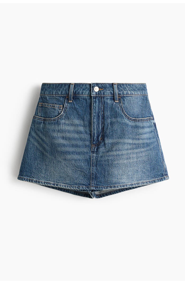 H&M High-waisted Denim Skort, Alternate, color, Denim Blue