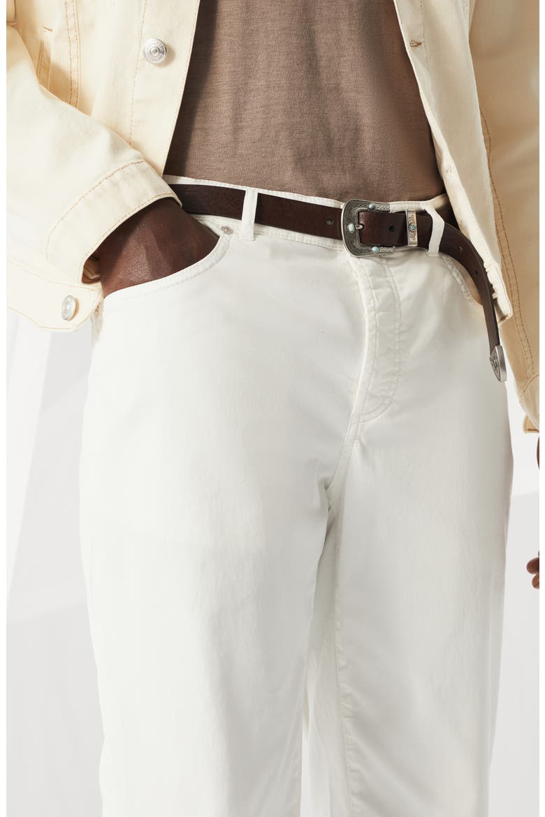 Gabardine garment dyed trousers, Alternate, color, Ecru