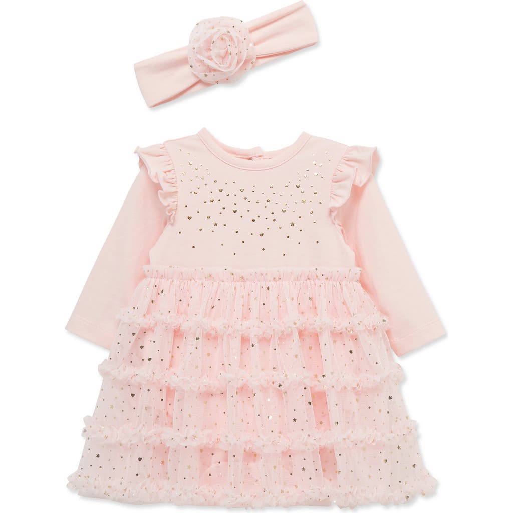 Little Me Girls' Spray Shine Tutu Dress & Headband Set - Baby In Neutral