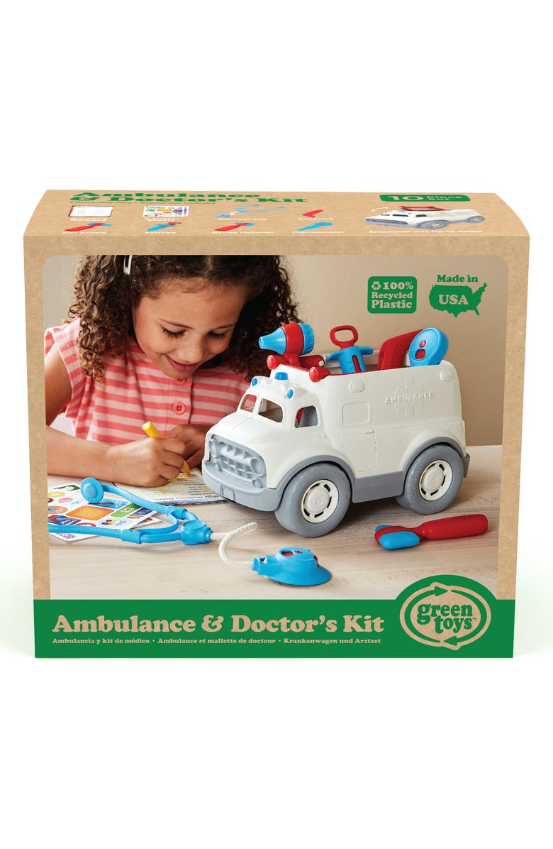 Green Toys Ambulance & Doctor's Kit Playset, Main, color, 