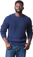 Hope & Henry Men's Organic Fisherman Cable Knit Sweater
