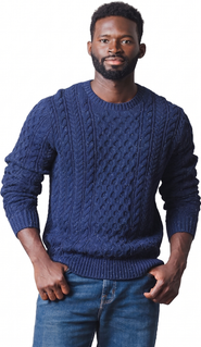 Hope & Henry Men's Organic Fisherman Cable Knit Sweater