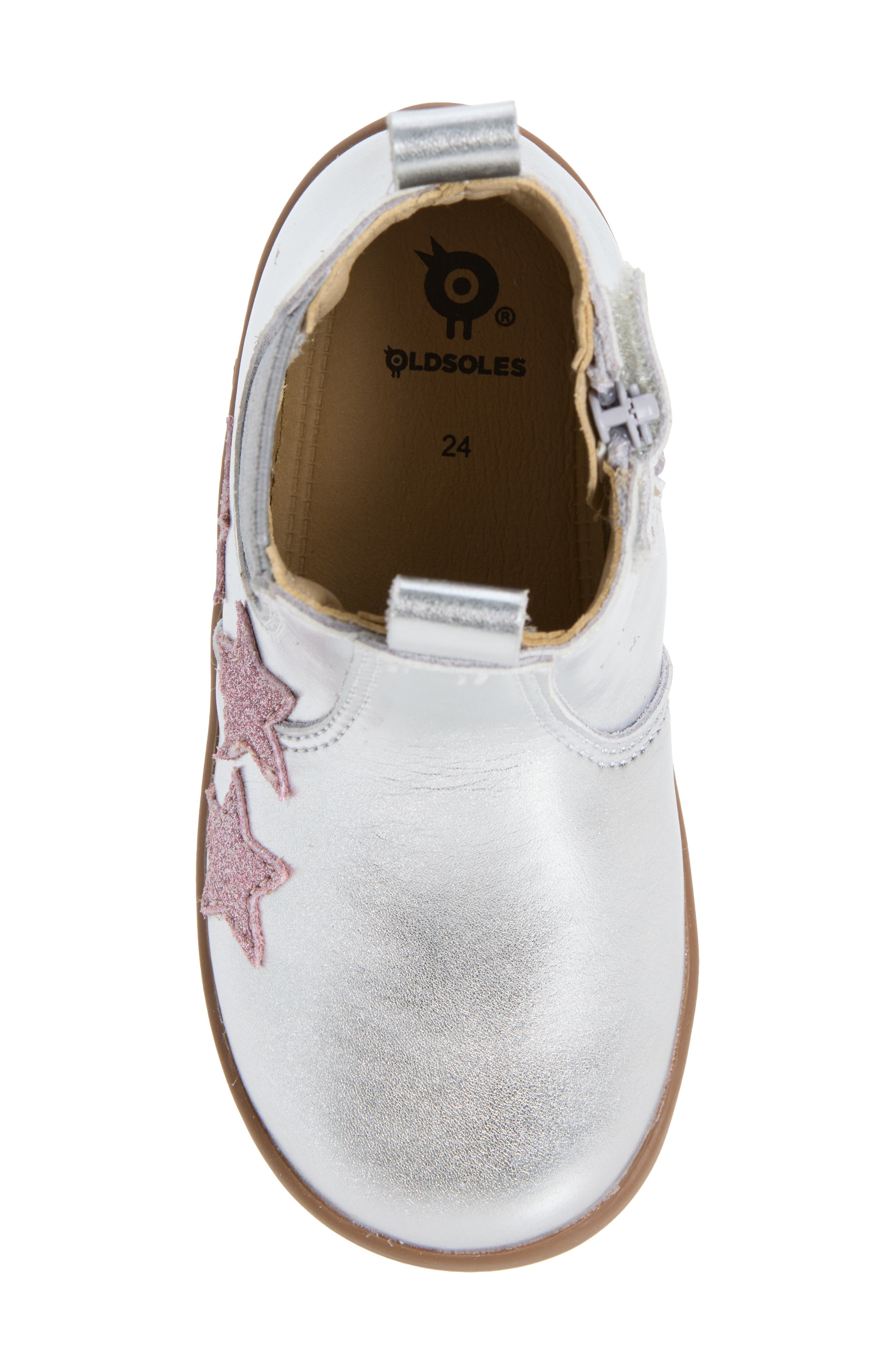 Kids' Podium Leather Boot, Alternate, color, SILVER / GLAM PINK