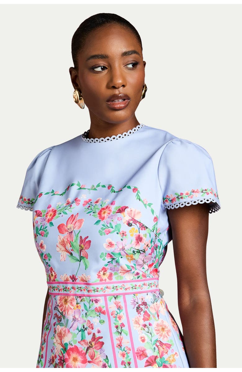 Coast Placement Print Short Sleeve Mini Dress, Alternate, color, Blue