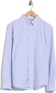 DENIM AND FLOWER Stripe Stretch Cotton Long Sleeve Button-Down Shirt