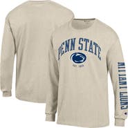 Champion Men's Champion Heather Oatmeal Penn State Nittany Lions Neutral Arch Long-Sleeve T-Shirt