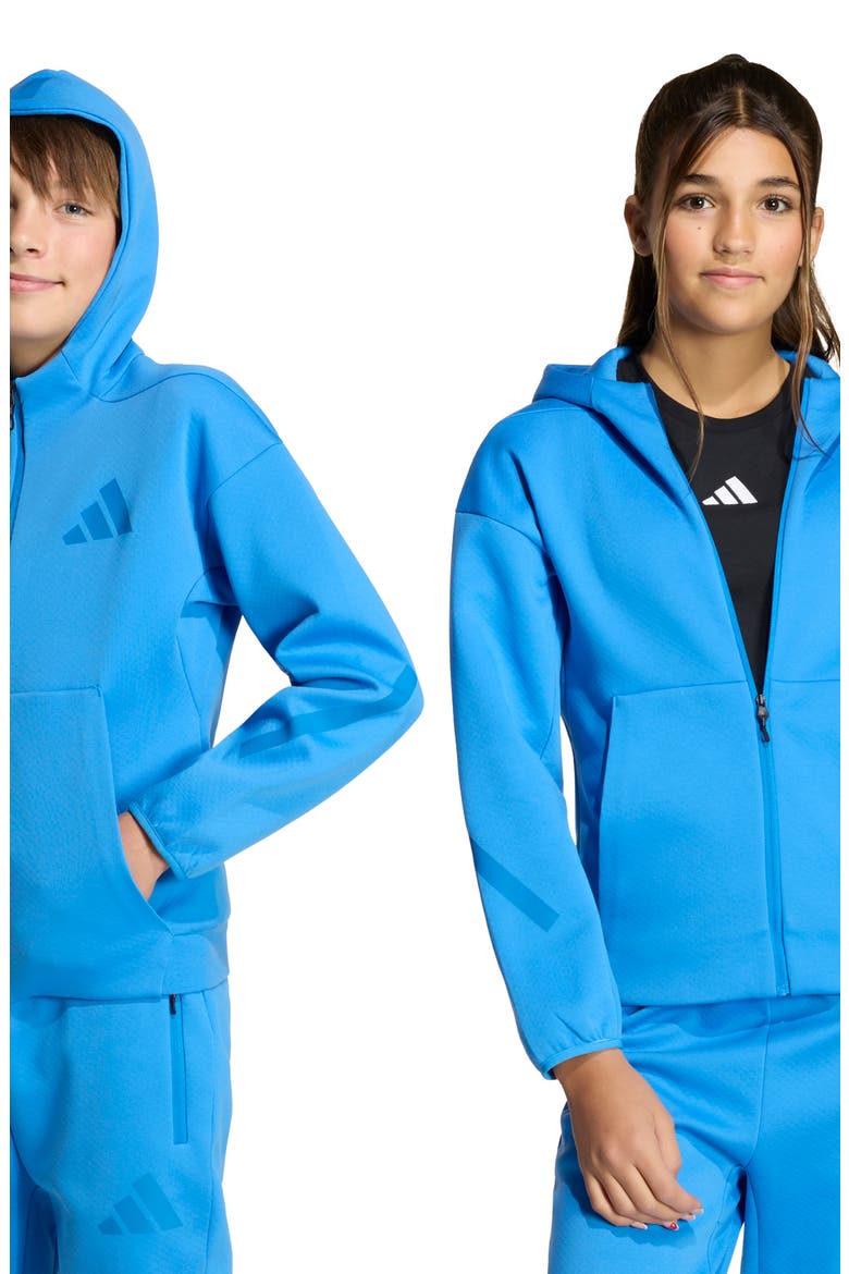 Kids' Z-N-E Primeknit Hoodie, Alternate, color, RAY BLUE/ BRIGHT ROYAL