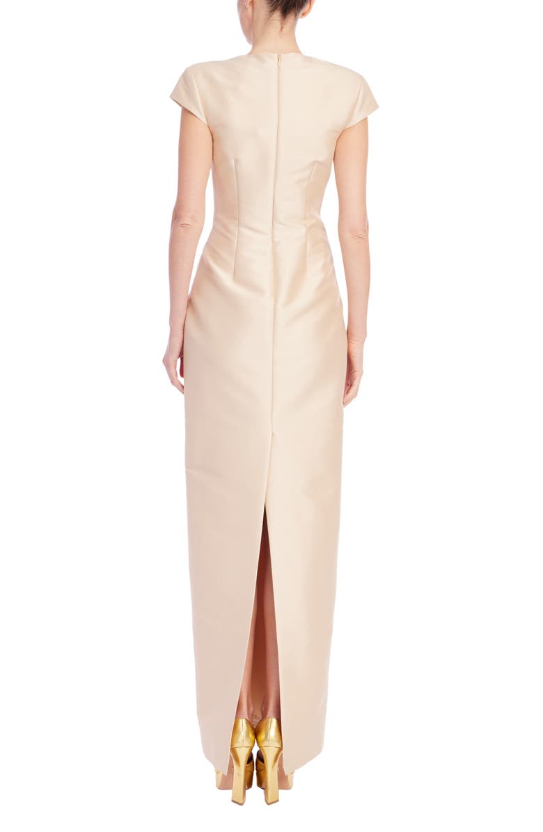 Badgley Mischka Collection Short Sleeve Column Gown, Alternate, color,