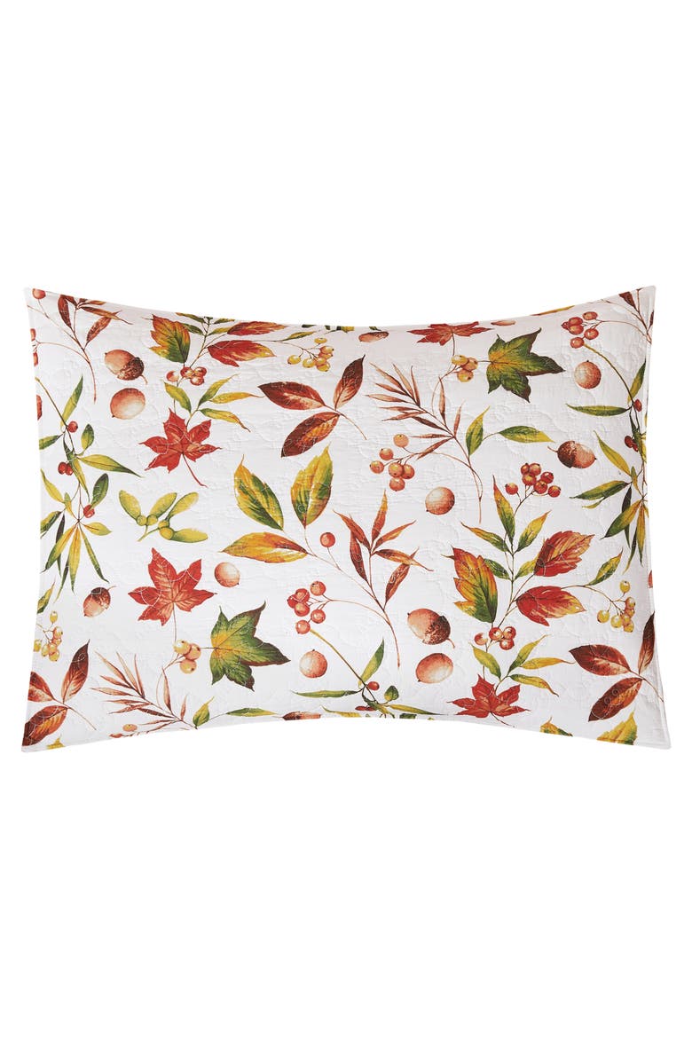 Camilla Fall Leaves Cotton Quilt Set  - Reversible and Machine Washable, Alternate, color, Red