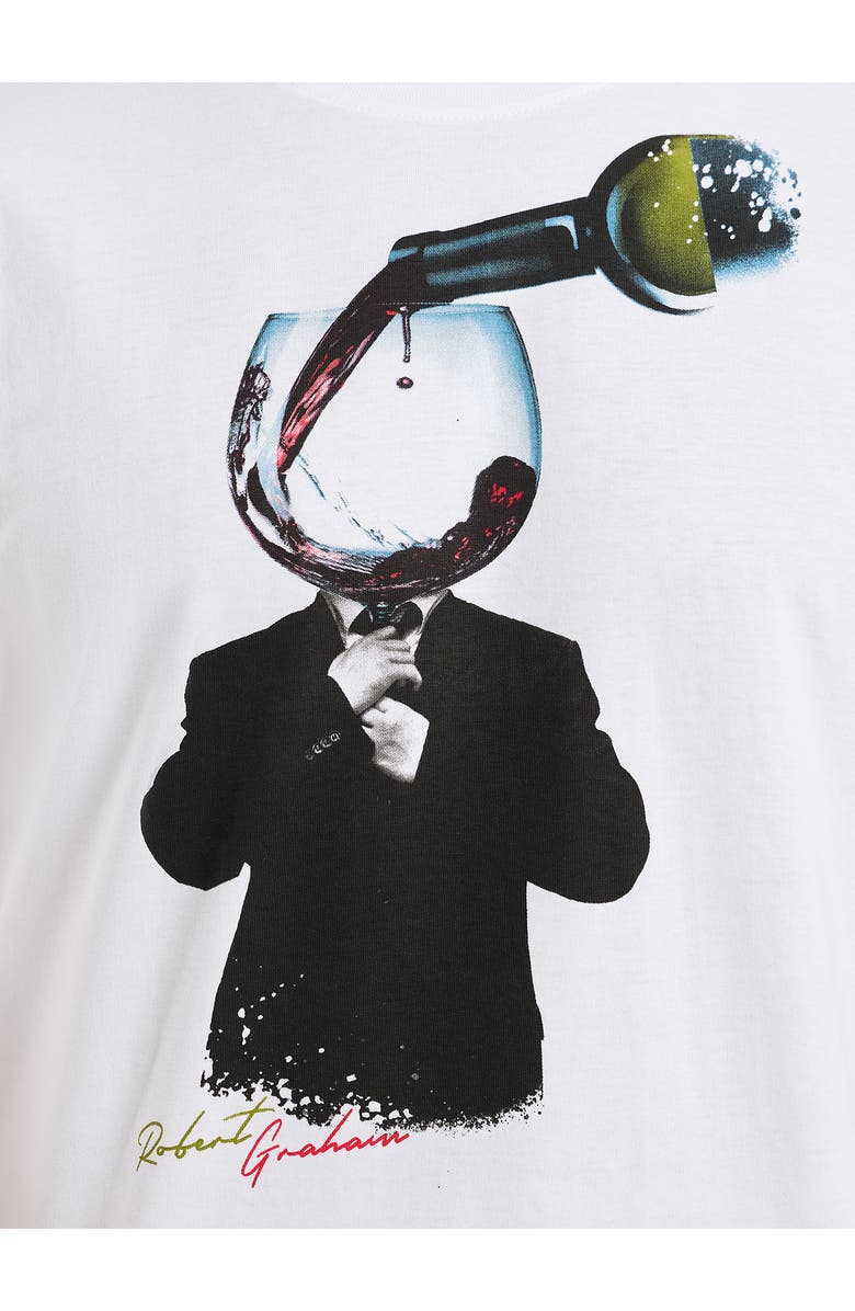 Robert Graham Wine Man Cotton Graphic T-Shirt, Alternate, color, White