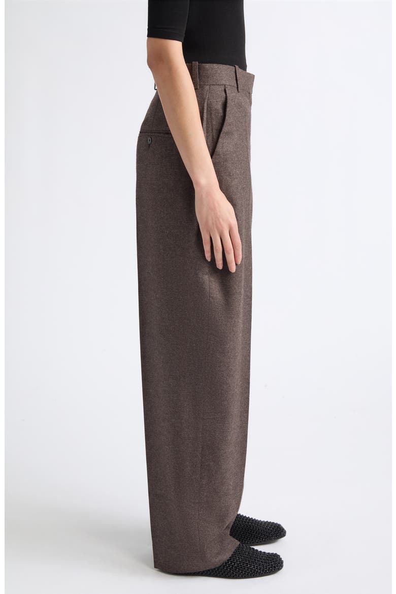 High Waist Straight Leg Wool Blend Trousers, Alternate, color, TAUPE MELANGE