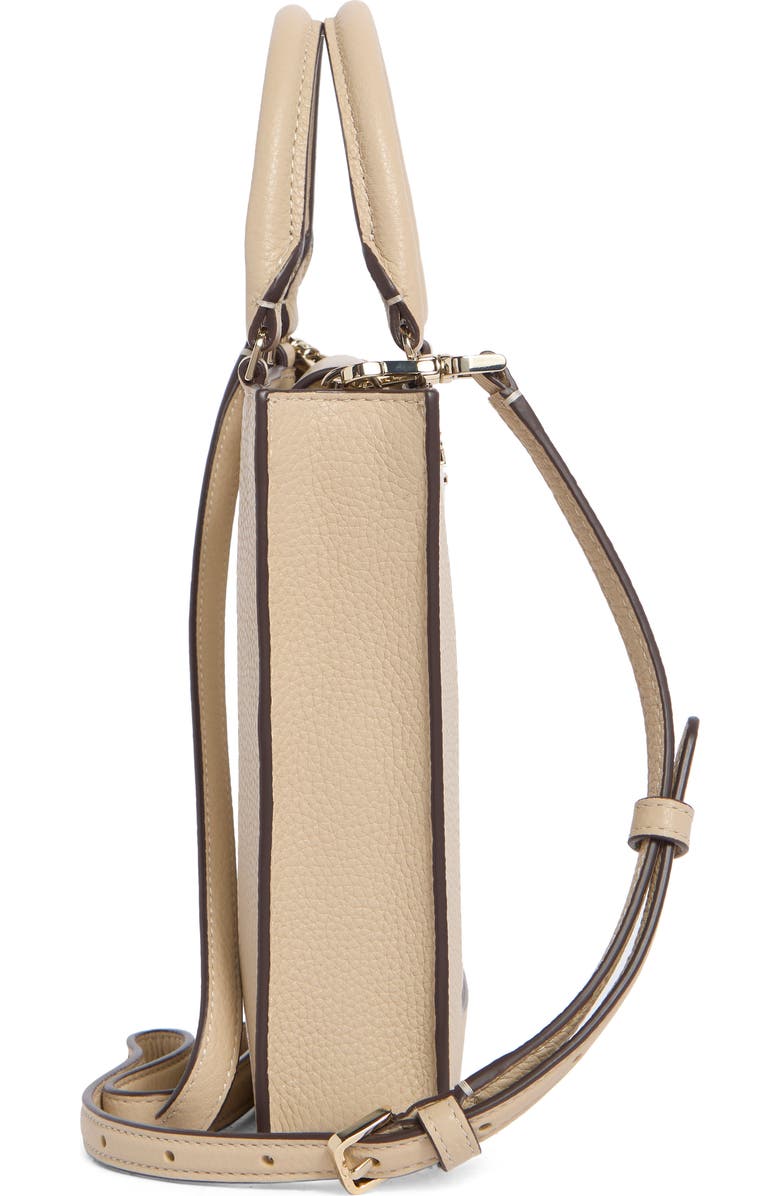 Kate Spade New York lena colorblocked pebbled leather mini tote bag, Alternate, color, Light Sand Multi