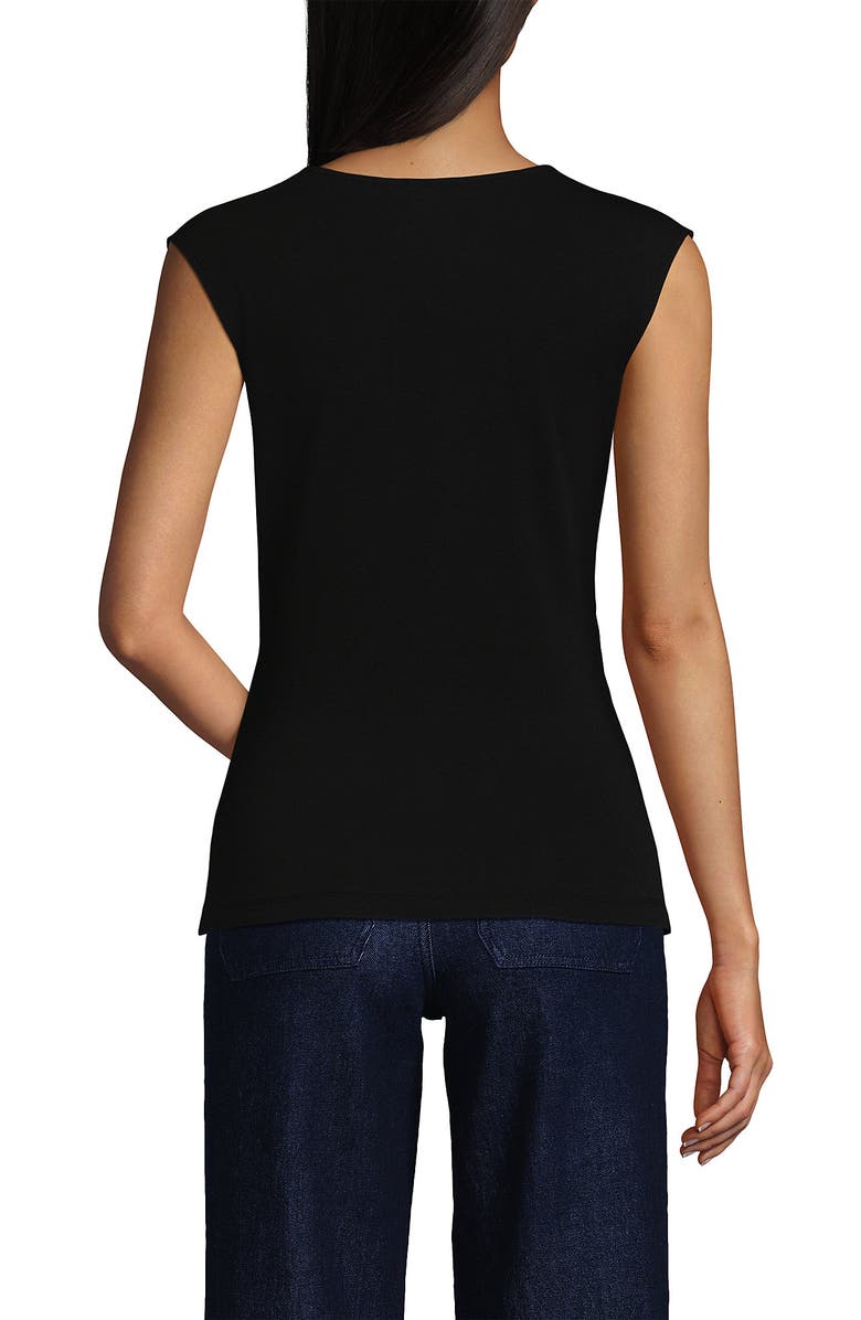 Lands' End Lightweight Jersey Wrap Front Top, Alternate, color,
