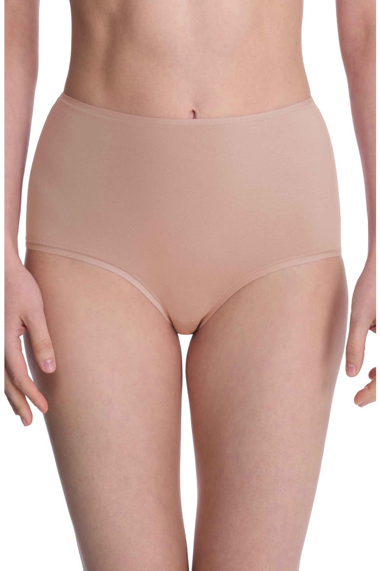 Bliss Bare Cotton High Waist Briefs, Main, color, CAFE
