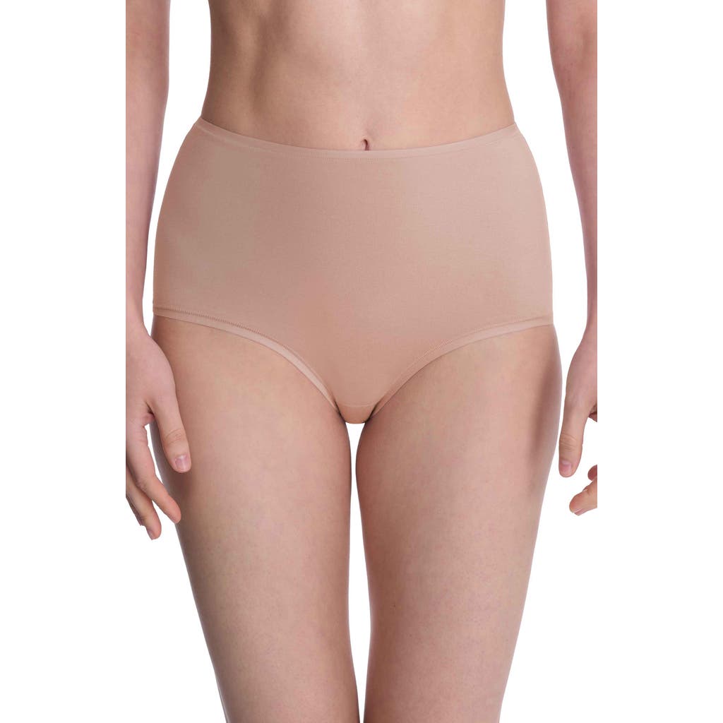Natori Bliss Bare Cotton High Waist Briefs In Neutral