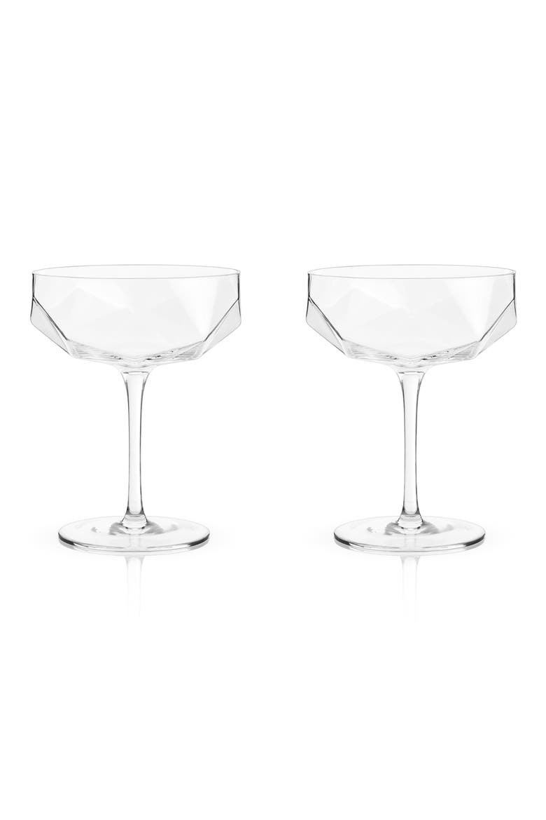 Seneca Crystal Faceted Coupes Set of 2, Main, color, CLEAR