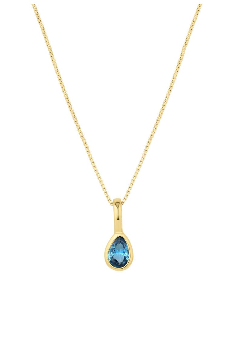 Set & Stones Teardrop Birthstone Necklace, Main, color, Gold / December