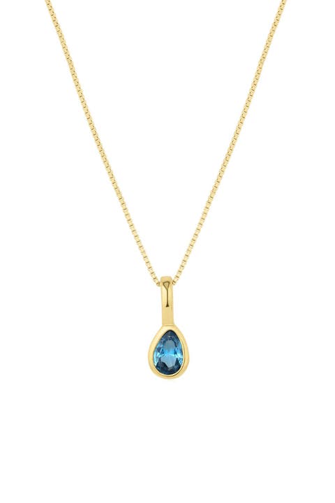 Teardrop Birthstone Necklace