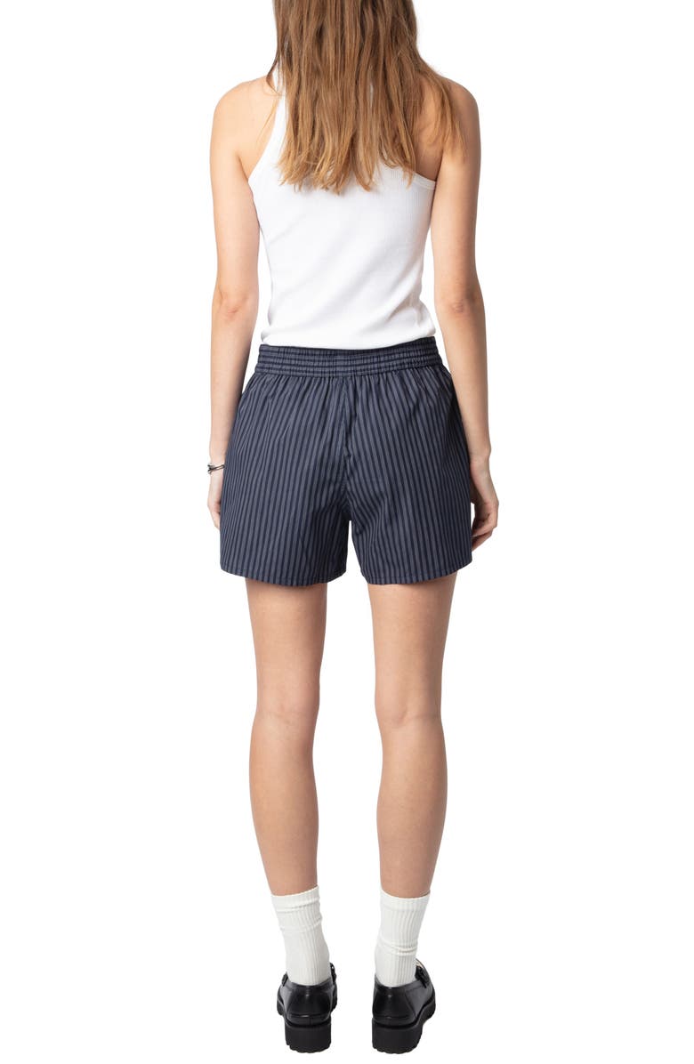 Zadig & Voltaire Pax Pop Stripe Cotton Shorts, Alternate, color, 