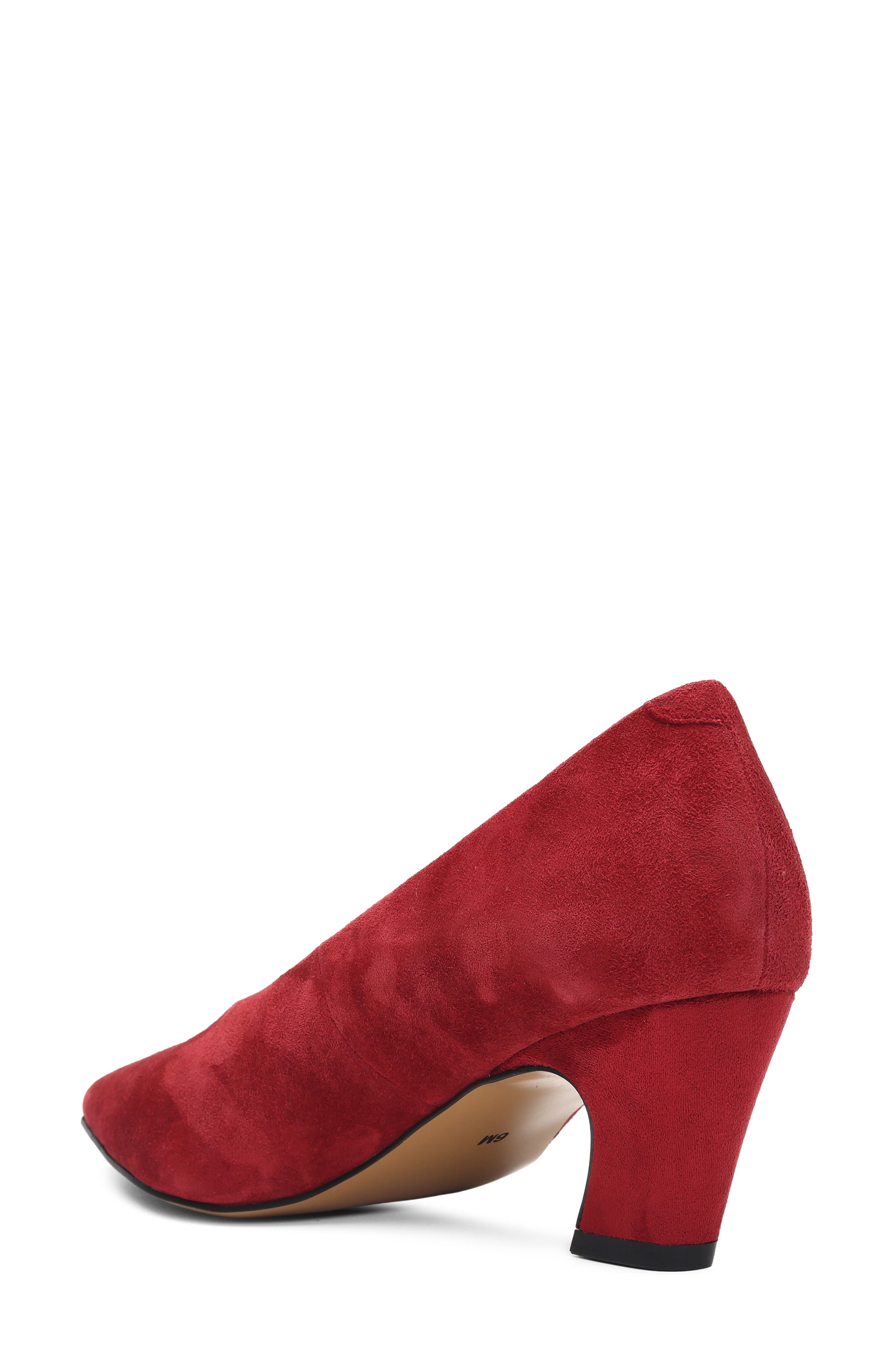 Ophelia Pointed Toe Pump, Alternate, color, RED SUEDE
