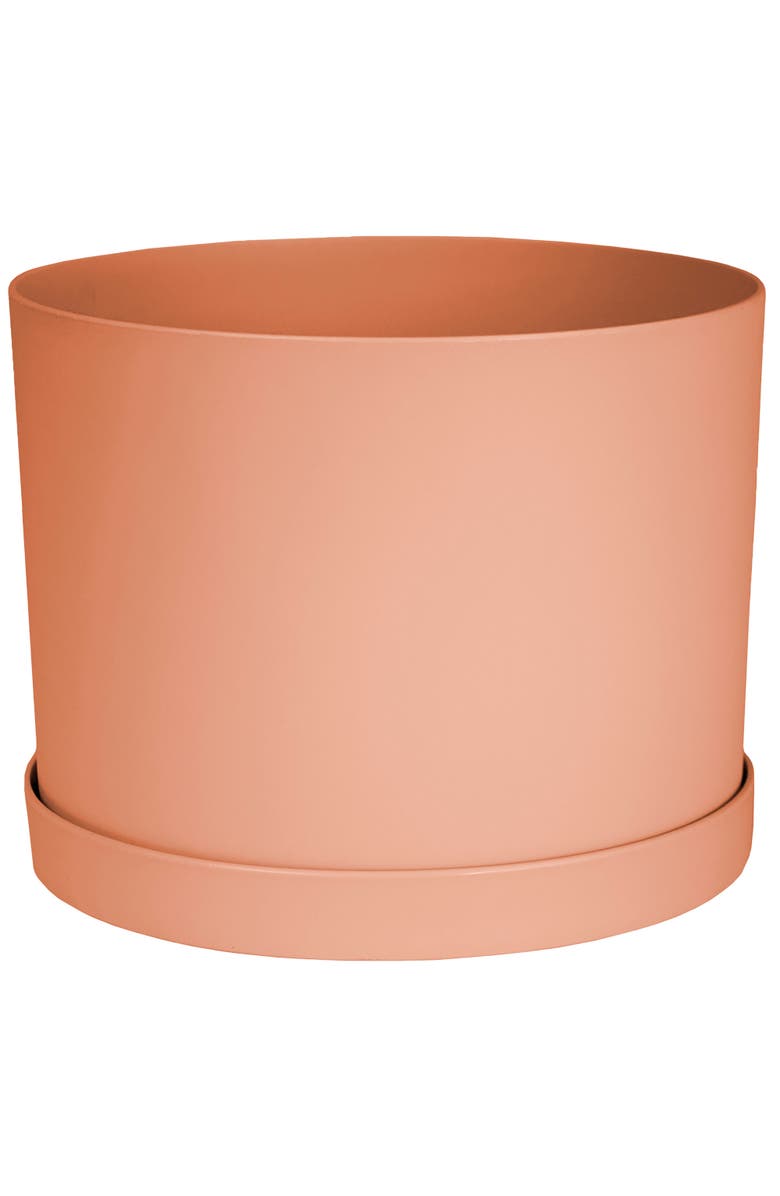 Bloem Mathers 5"W x 7"H Gardening Planter with Saucer Tray, Muted Terra Cotta, Main, color, Orange