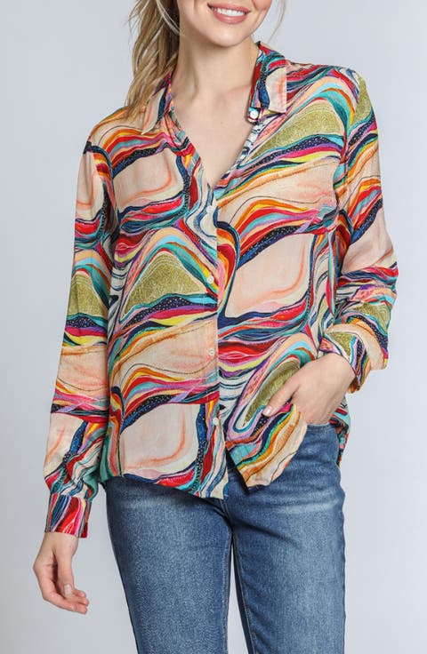 Print Button-Up Shirt