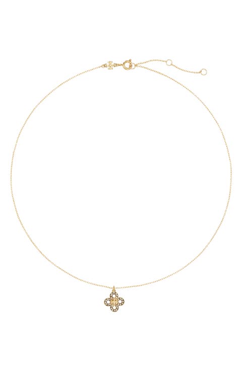 Kira Crystal Clover Pendant Necklace
