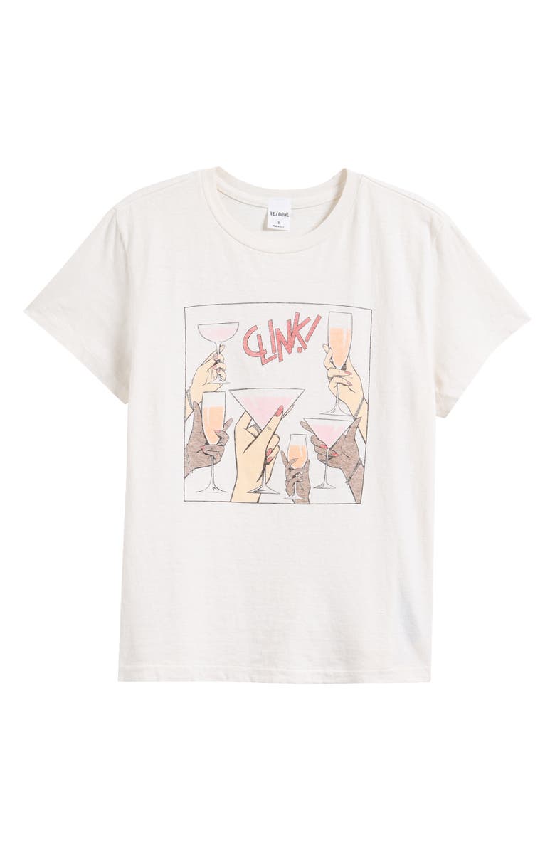 Re/Done Classic Cheer Graphic T-Shirt, Alternate, color, Vintage White