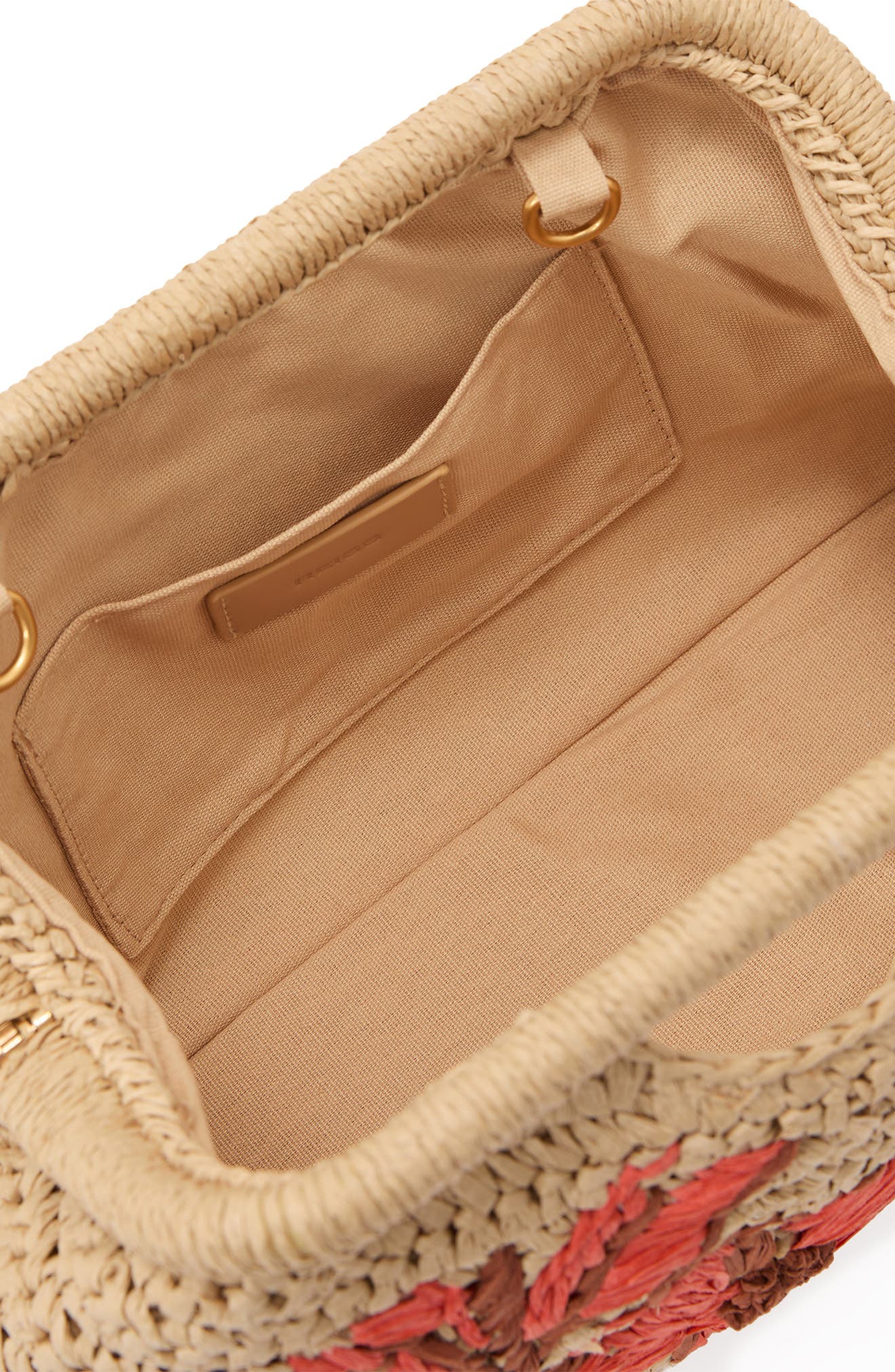 Reiss Gina Embroidered Straw Clutch, Alternate, color, Natural