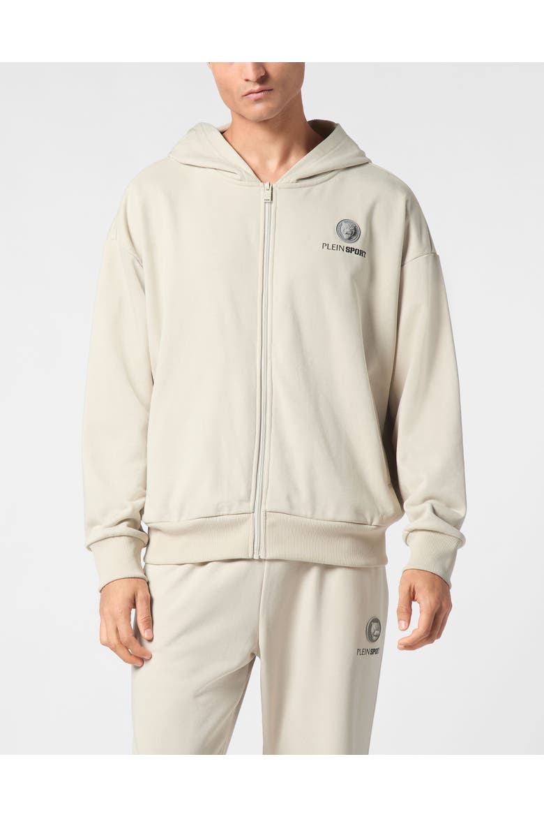 Hooded Sweatjacket Scratch Men, Main, color, grey