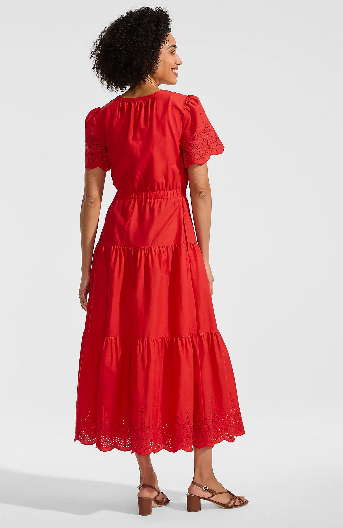 Tiered Cotton Poplin Embroidered Maxi Dress - image 4