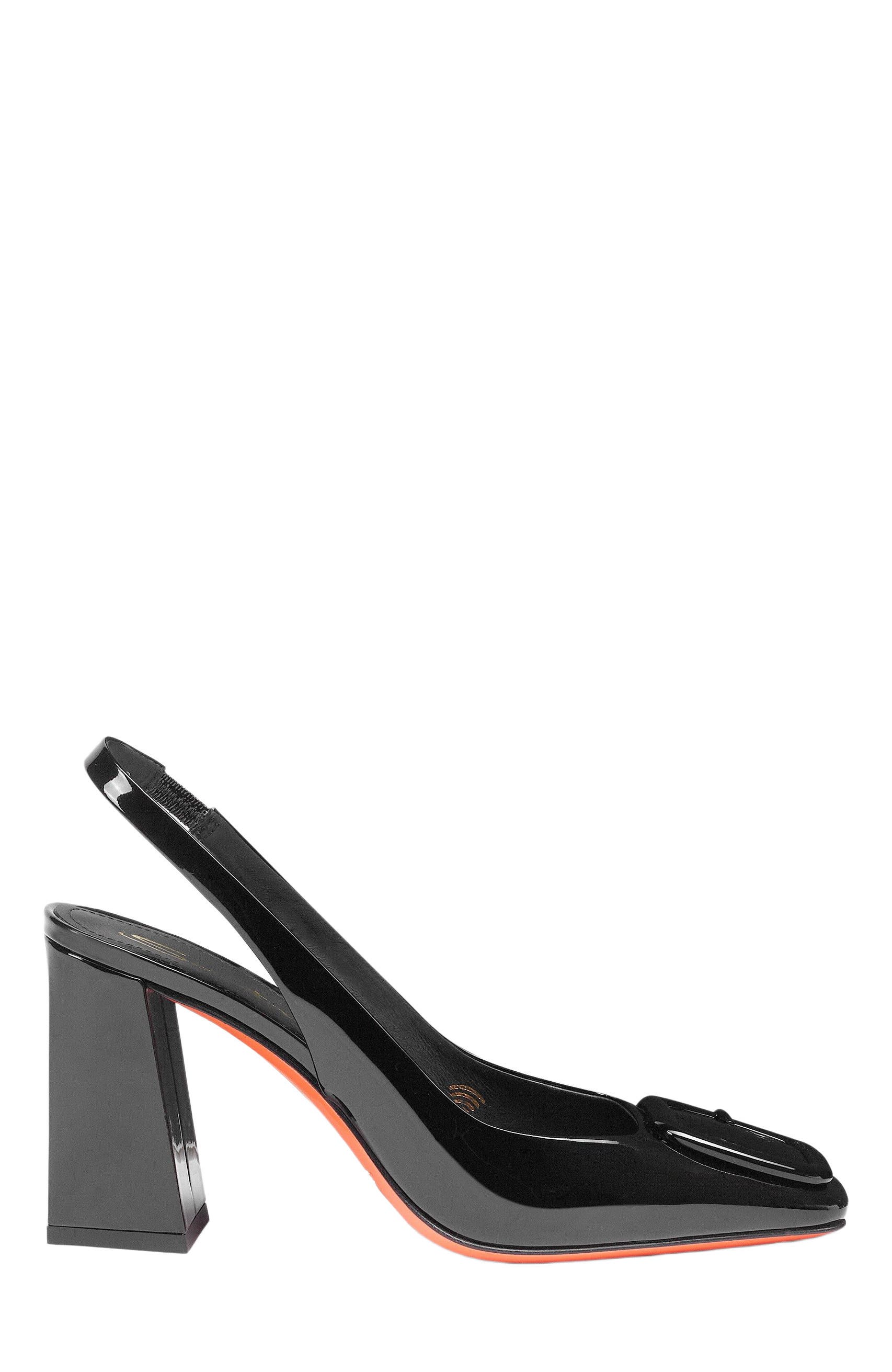 Santoni Women
s patent leather high-heel slingback, Main, color, 