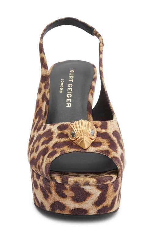 Kurt Geiger London Belgravia Platform Wedge Slingback Pump In Animal Print