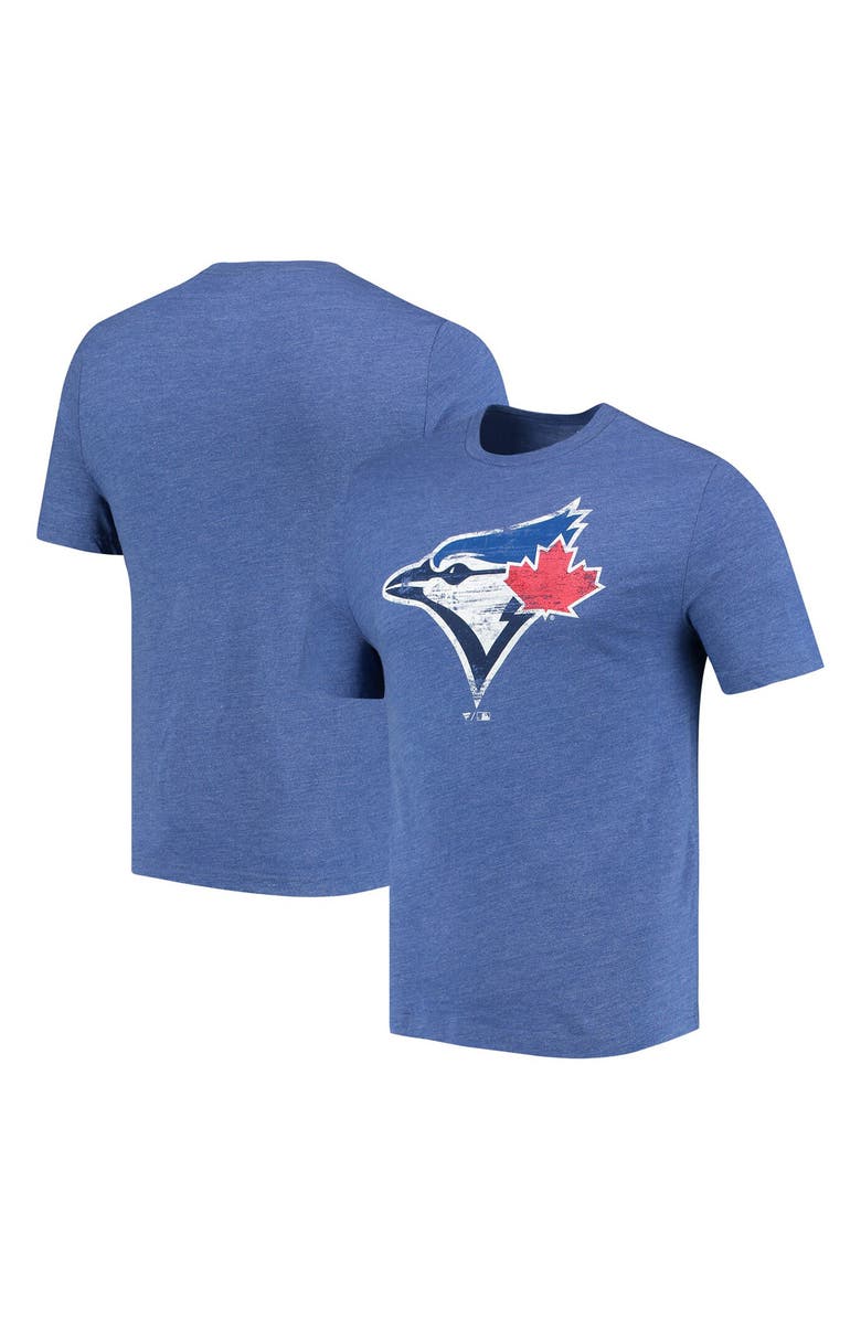 FANATICS Men's Fanatics Branded Heathered Royal Toronto Blue Jays Weathered Official Logo Tri-Blend T-Shirt, Alternate, color, 