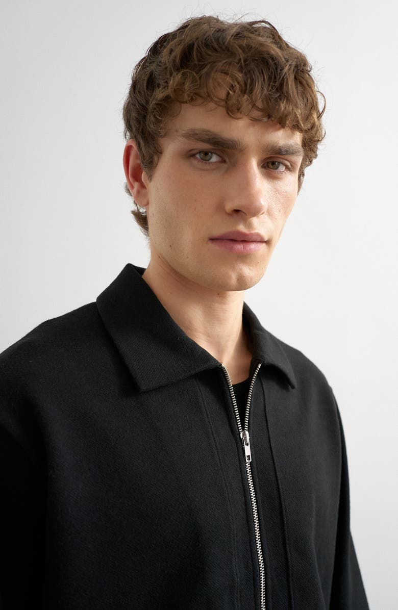 Topman Premium Boxy Fit Jacket, Alternate, color, Black