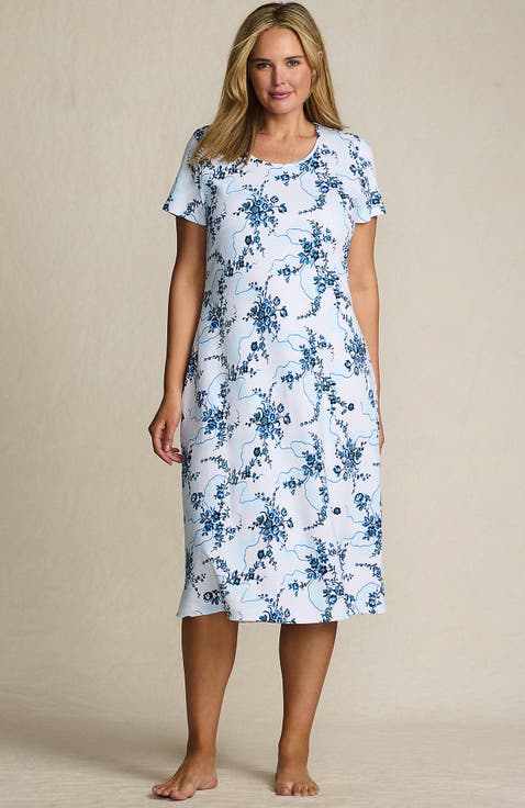 Cotton Short Sleeve Midcalf Nightgown