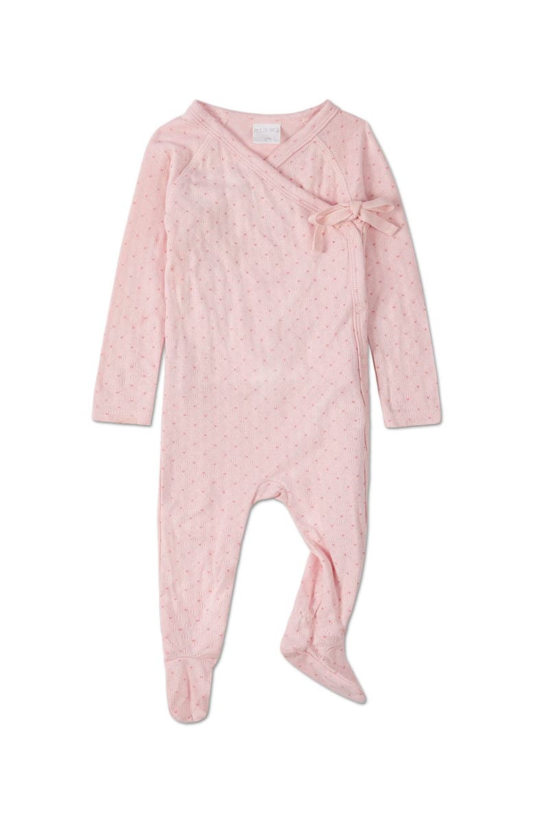 MiniMoi 3 Piece Baby Pointelle Rayon Blend Footie Set, Alternate, color, Pink