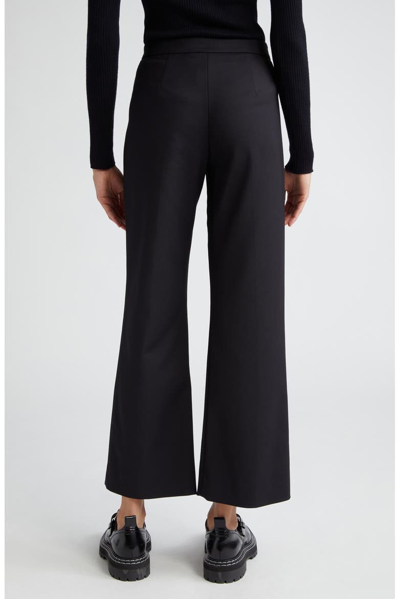 Nepeta Stretch Virgin Wool Flare Leg Ankle Trousers, Alternate, color, BLACK